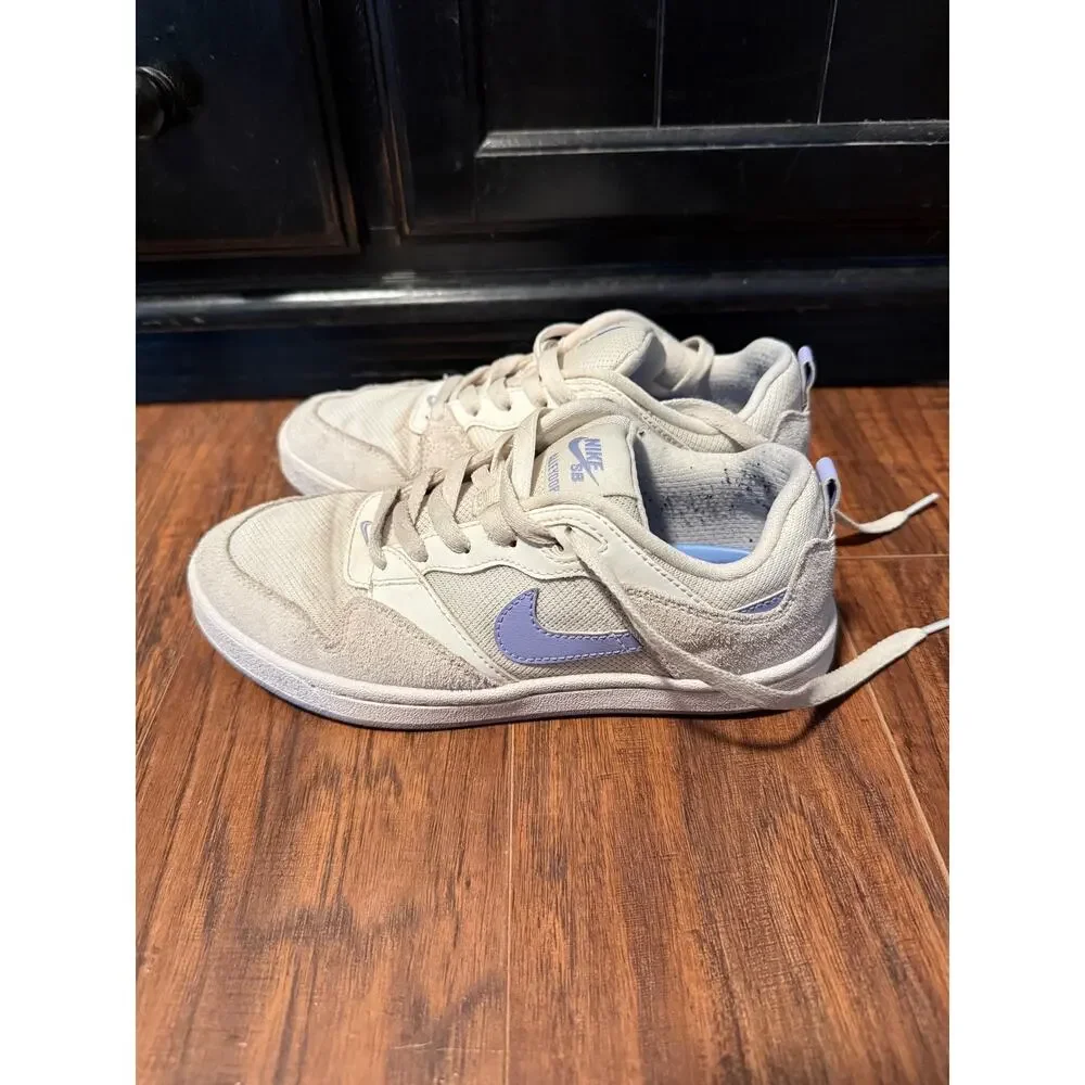 Women's Nike Alleyoop SB Summit White Light Thistle Shoes - Size 6